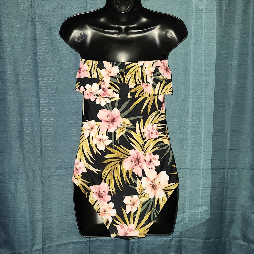 Kona Sol Strapless Floral Swimsuit - Picture 3 of 5